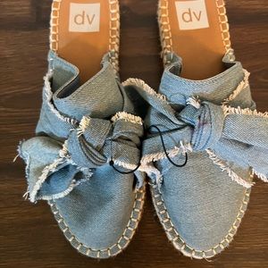 Dolce Vita DV Denim Bow Espadrille Mule Flats. Size 8.5